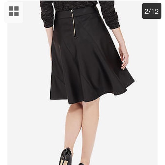 NWT Faux Leather A-Line Skirt - Picture 2 of 6